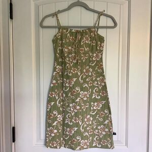 Oneill Quiksilver Floral Summer Dress - Green & White